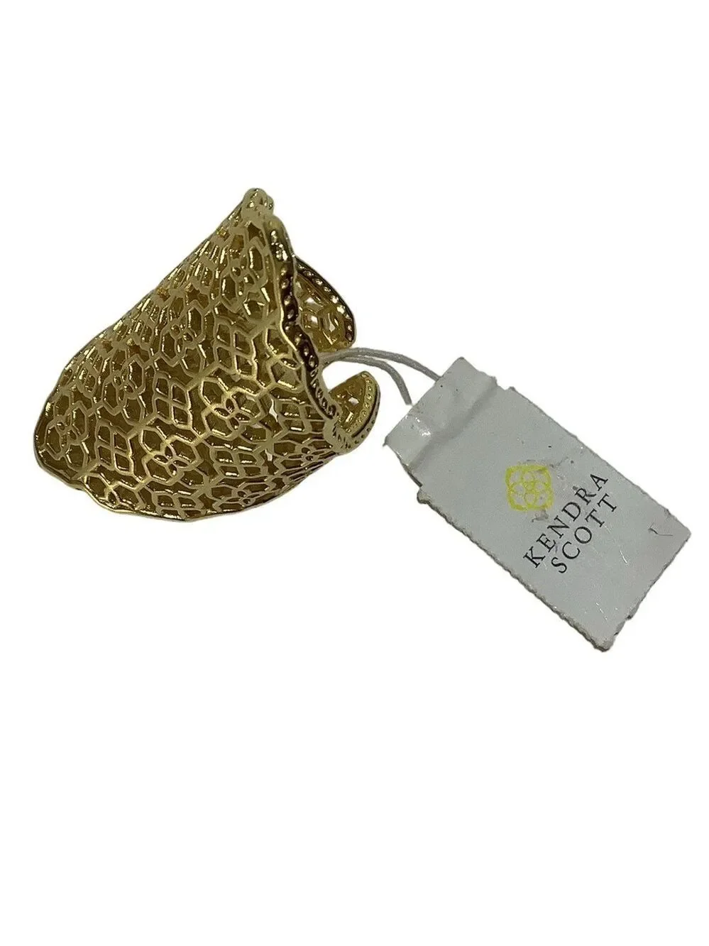 Kendra Scott Gold Plated Boone Ring Size M/L New